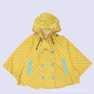 Manteau en caoutchouc pour enfant PU Pokka Dots d'enfants